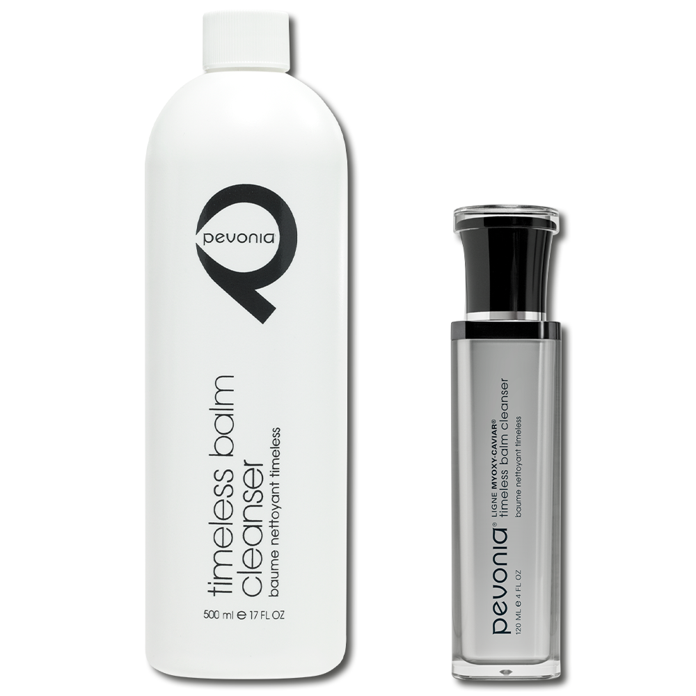 Pevonia Myoxy-Caviar Timeless Balm Cleanser retail and professional variant image for mature or dry skin, helping gently remove impurities while preserving hydration and the skin’s natural pH balance.
