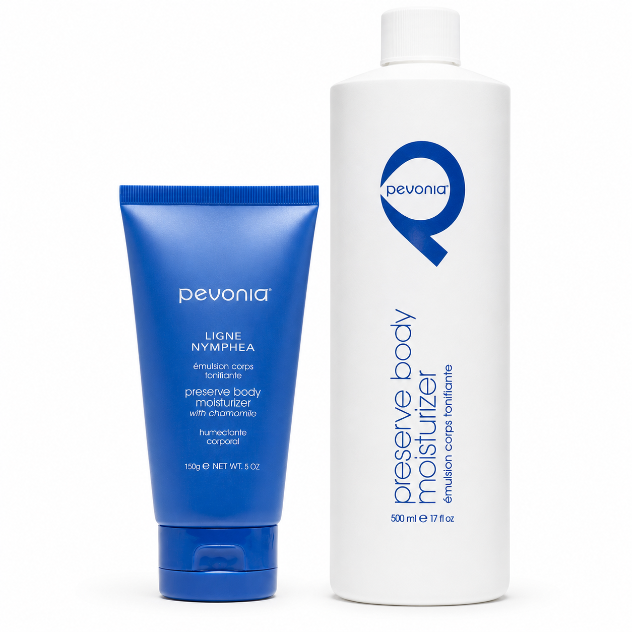Pevonia Preserve Body Moisturizer retail and professional variant image for lightweight daily body hydration, helping smooth, tone and brighten dry or dull skin.