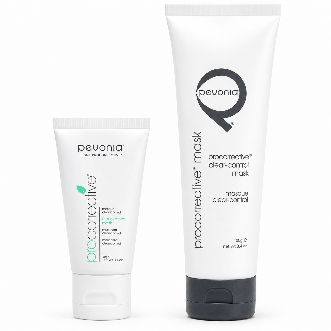 Pevonia ProCorrective Clear-Control Exfoliator retail and professional variant image for acne-prone skin, helping clear pores, remove impurities, control breakouts, and soothe congestion.