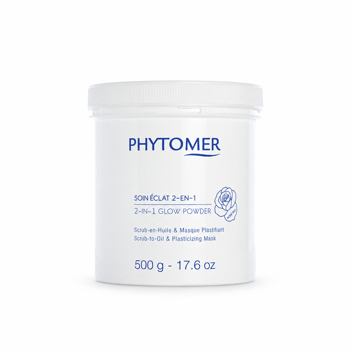 PHYTOMER 2-in-1 Glow Powder Scrub-to-Oil and Plasticizing Mask 500g professional jar