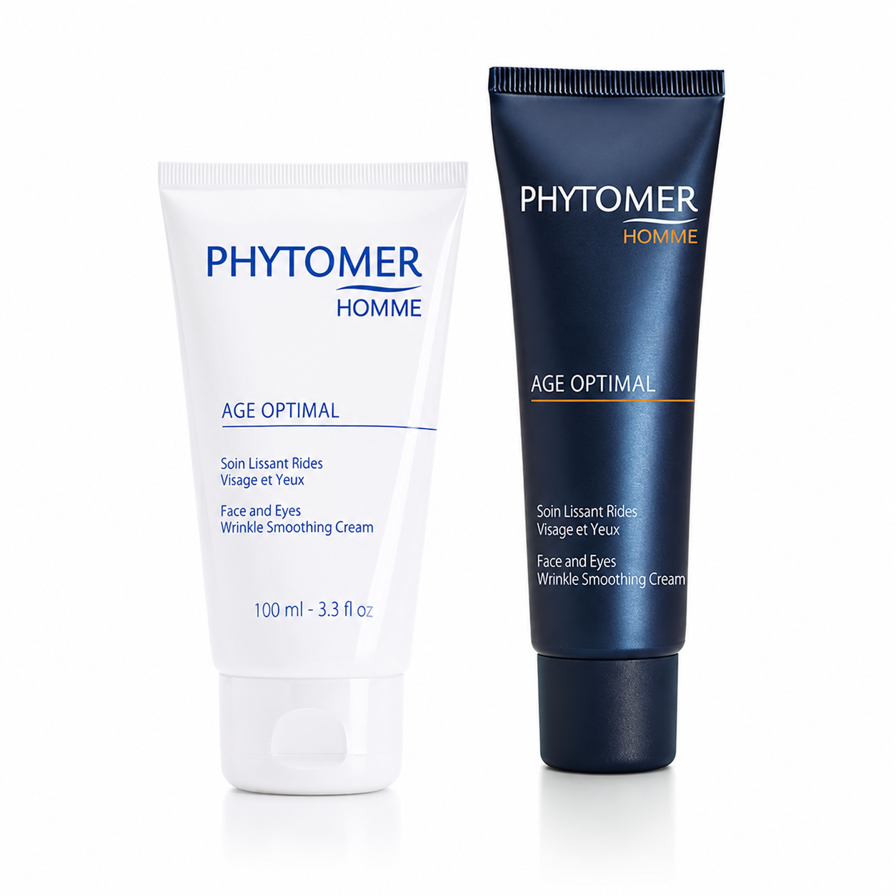 Phytomer Age Optimal Face and Eyes Wrinkle Smoothing Cream retail and professional size duo image.