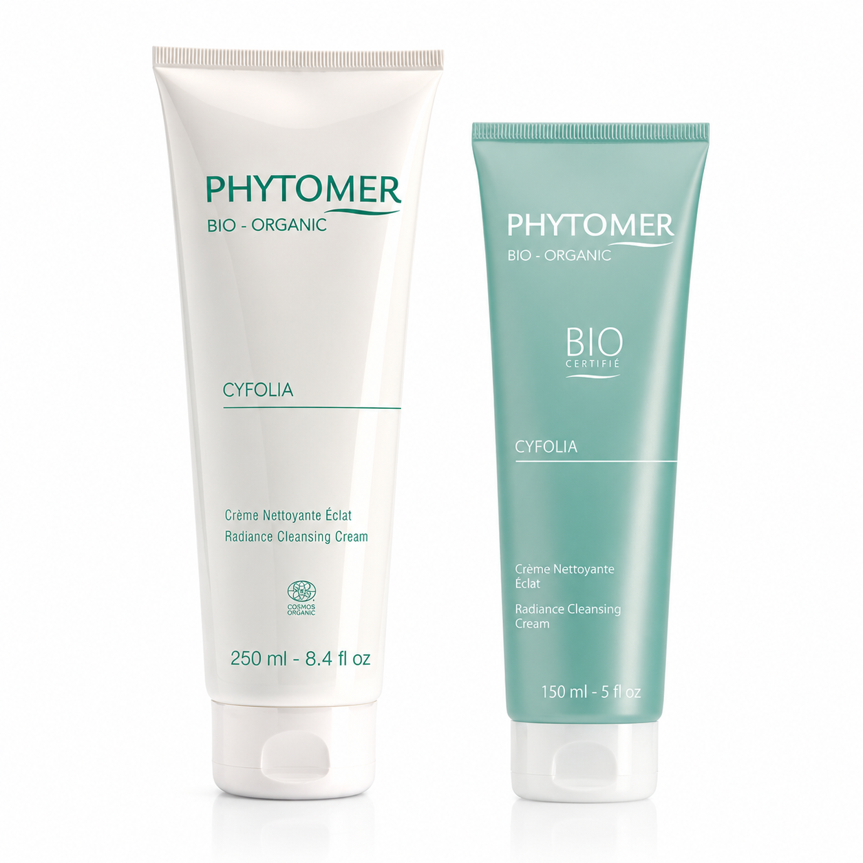 Phytomer Cyfolia Radiance Cleansing Cream retail and professional size duo image.