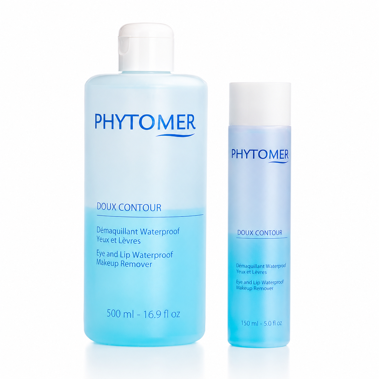 Phytomer Doux Contour Eye and Lip Waterproof Makeup Remover retail and professional size duo image.