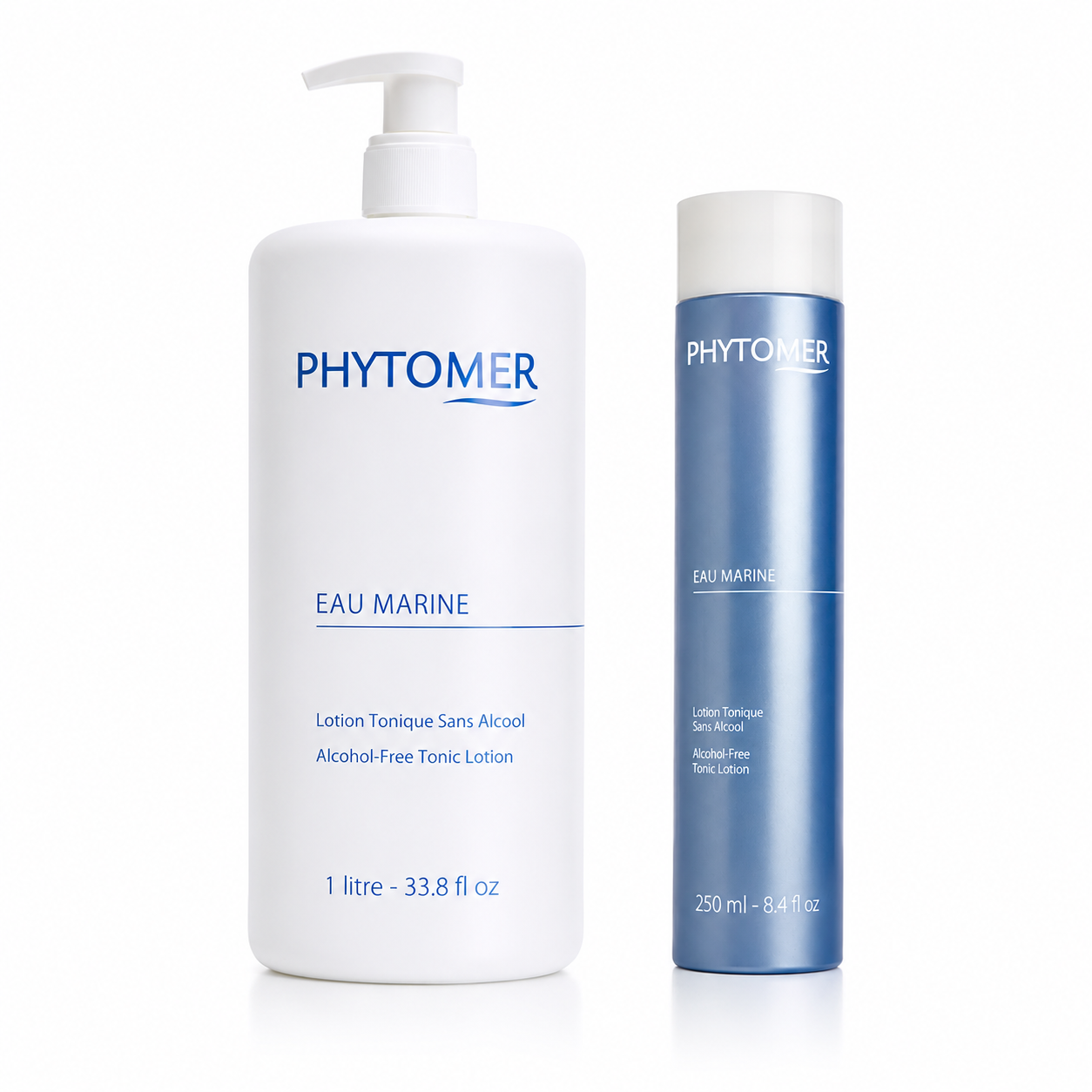 Phytomer Eau Marine Alcohol-Free Tonic Lotion retail and professional size duo image.