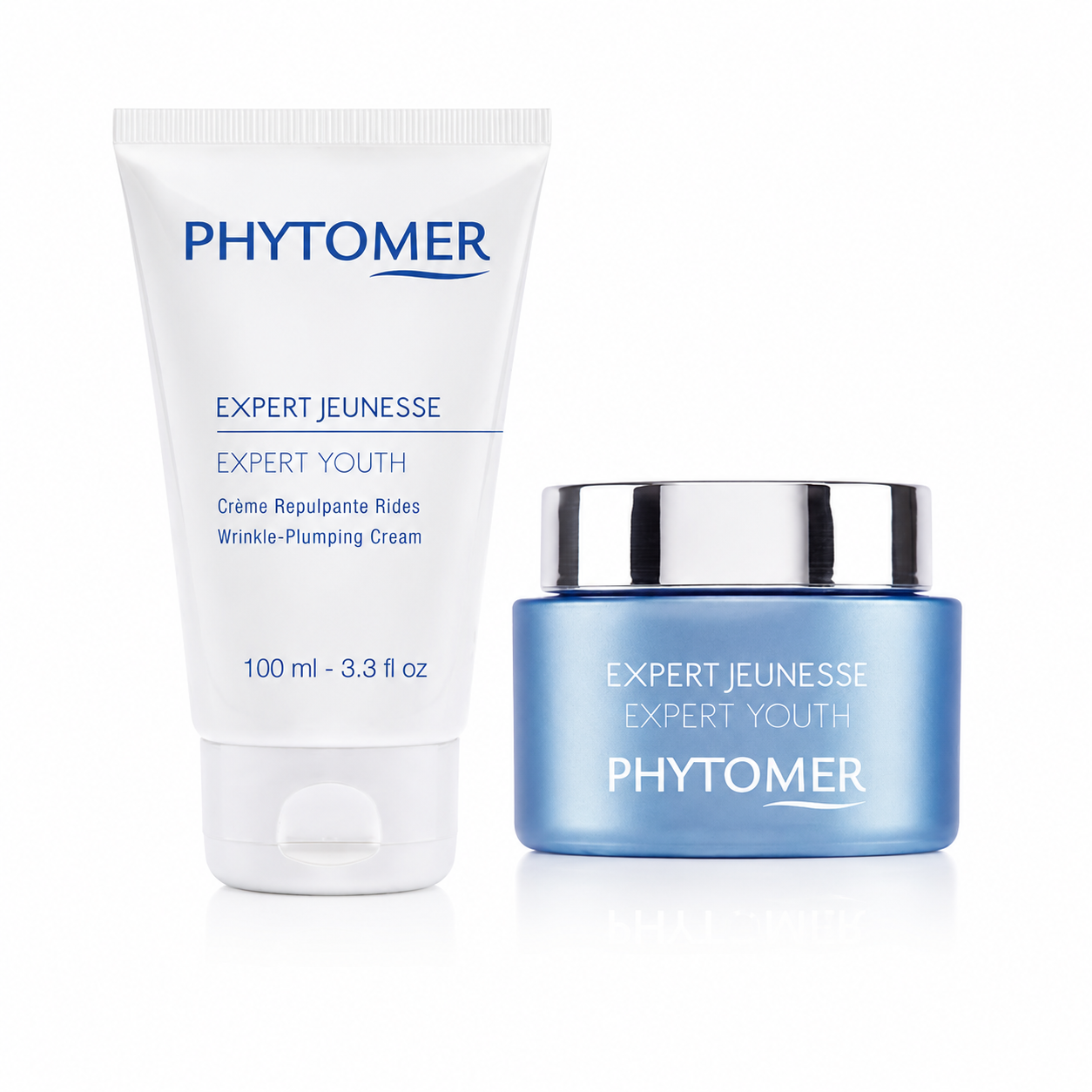 Phytomer Expert Youth Wrinkle-Plumping Cream retail and professional size duo image.