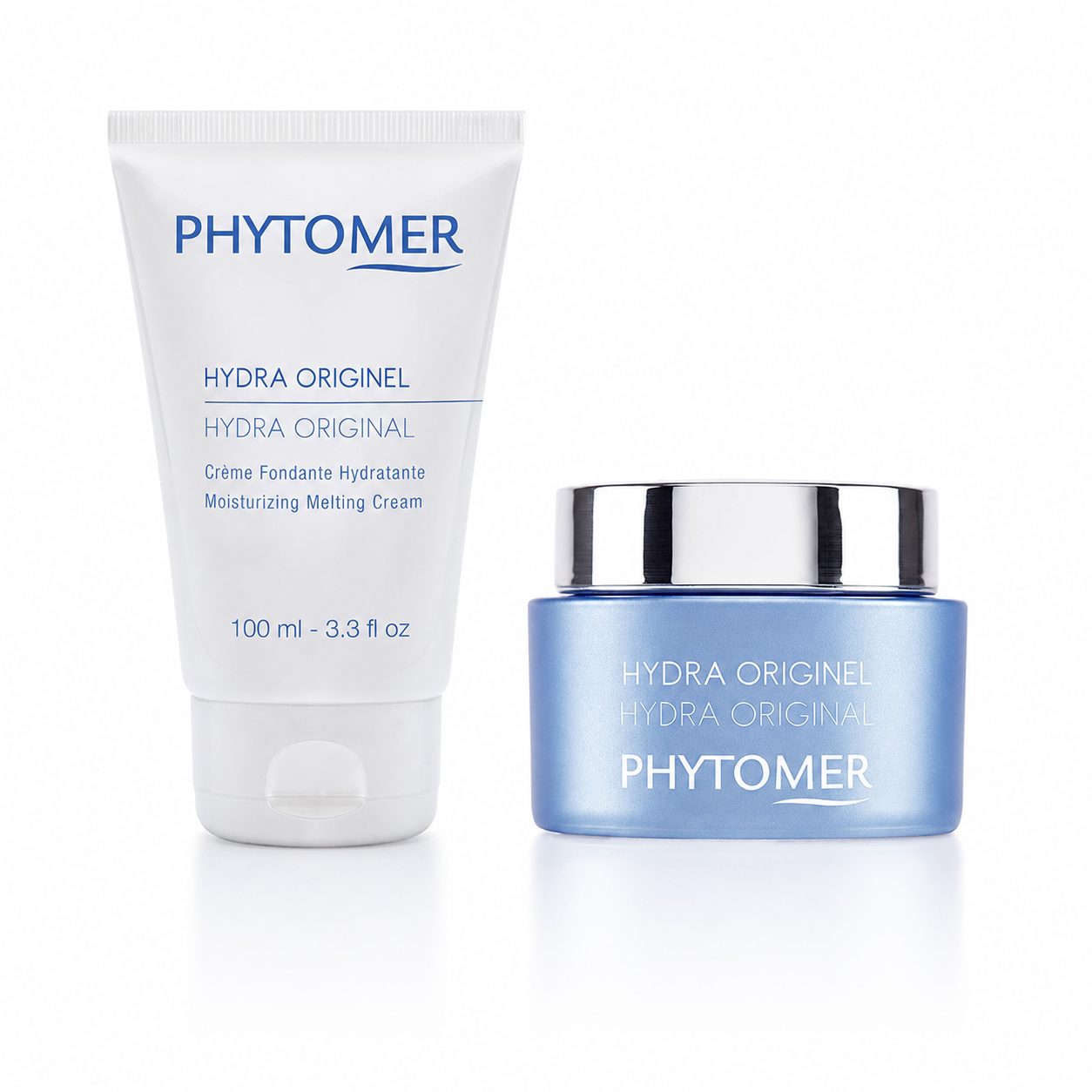 Phytomer Hydra Original Moisturising Melting Cream retail and professional size duo image.