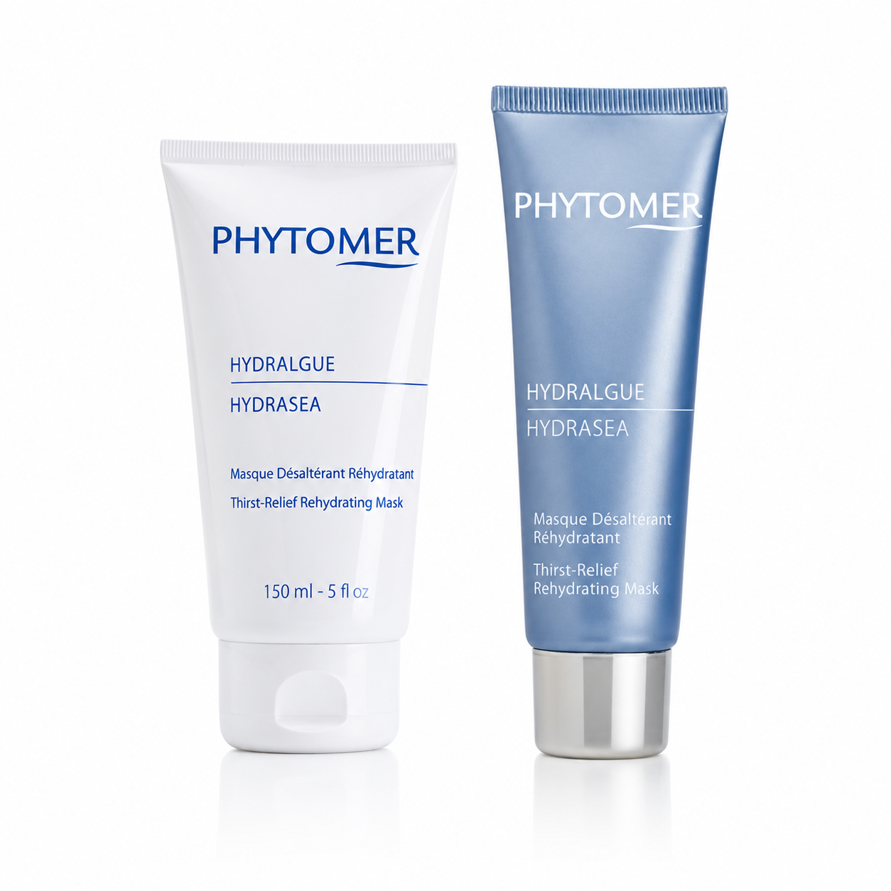 Phytomer Hydrasea Thirst-Relief Rehydrating Mask retail and professional size duo image.