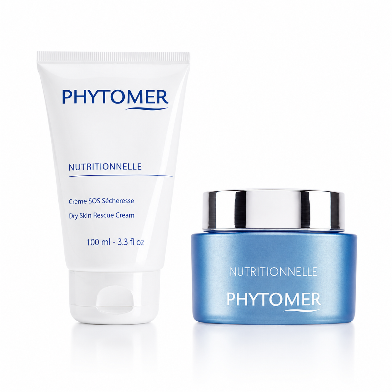 Phytomer Nutritionelle Dry Skin Rescue Cream retail and professional size duo image.