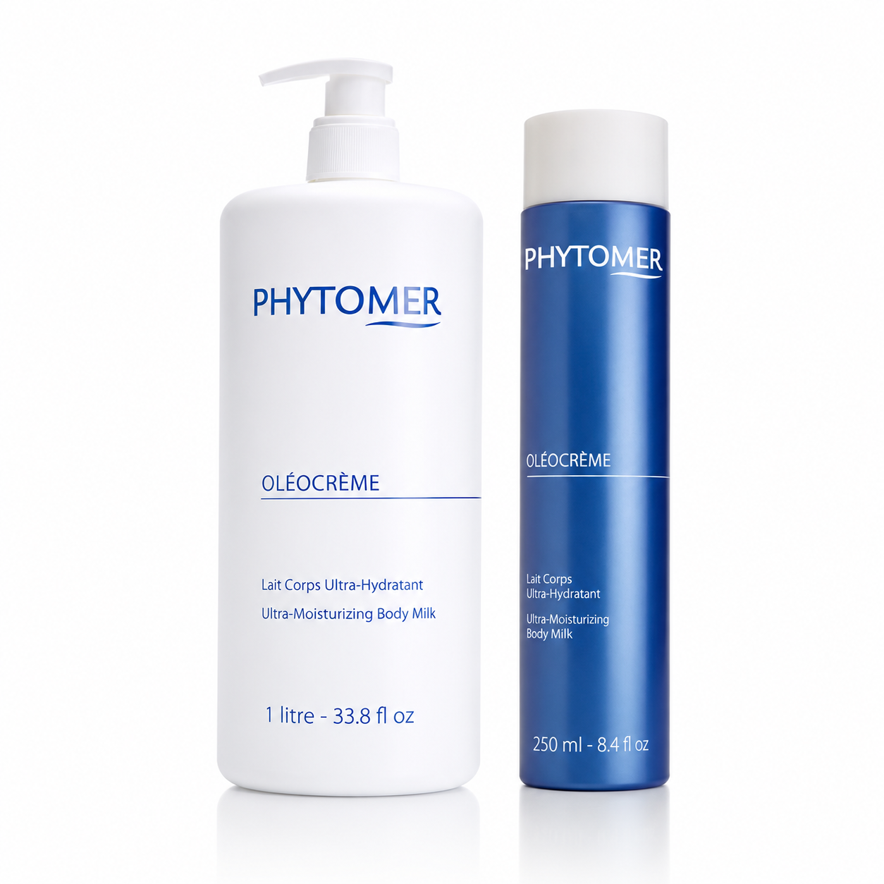Phytomer Oléocrème Ultra-Moisturizing Body Milk retail and professional size duo image.