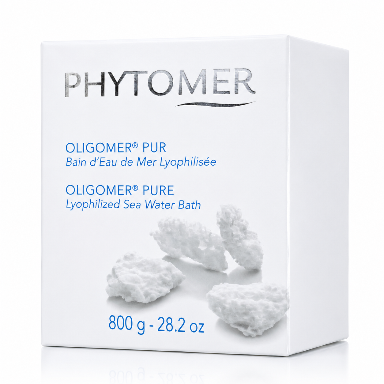 Phytomer Oligomer Pure Lyophilized Sea Water Bath 800g displayed on a clean white background.