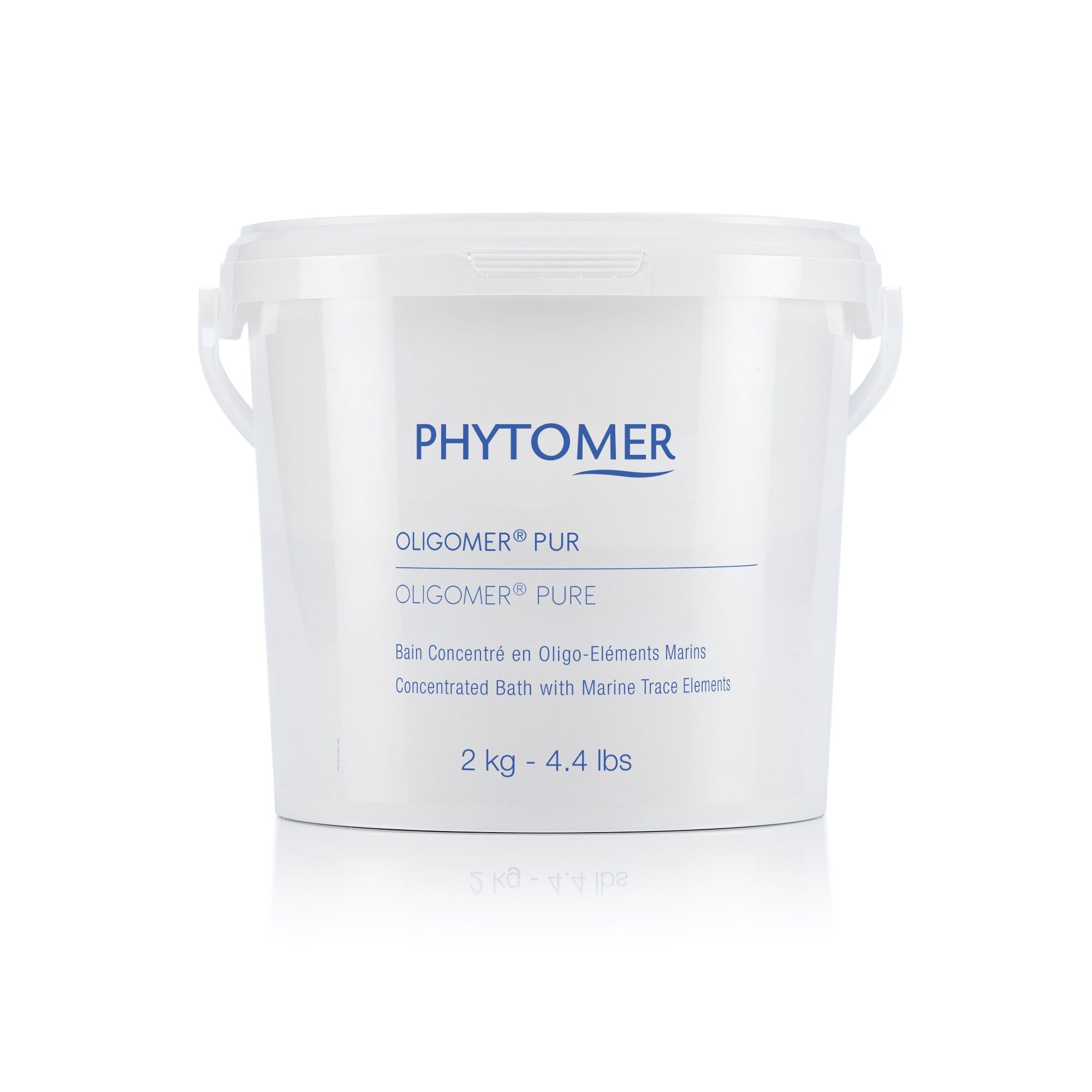 Phytomer Oligomer Pure Lyophilized Seawater Bath 2kg professional size, a concentrated marine trace element bath treatment designed to remineralise the body, reduce fatigue and promote overall wellbeing