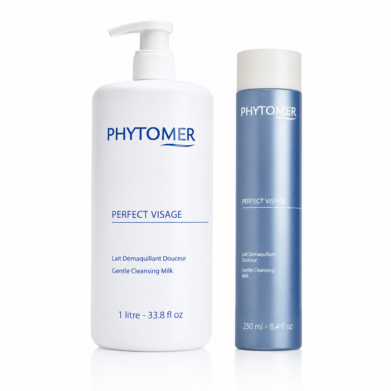 Phytomer Perfect Visage Gentle Cleansing Milk retail and professional size duo image.