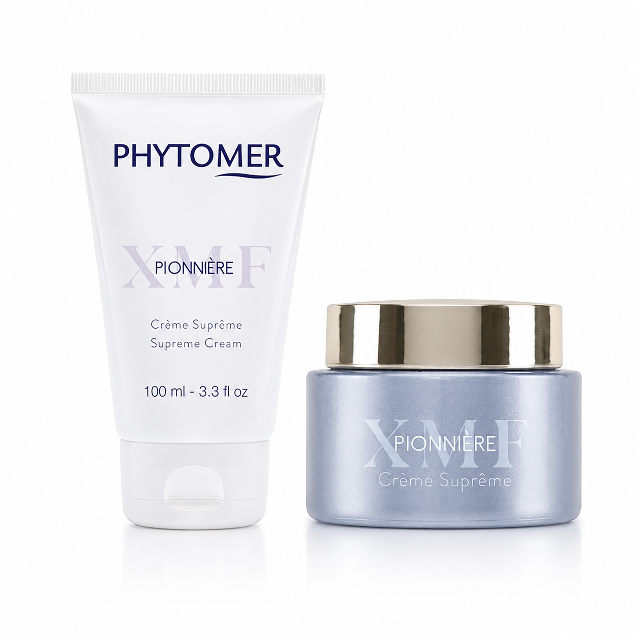 Phytomer Pionnière XMF Youth Glow Supreme Cream retail and professional size duo image.
