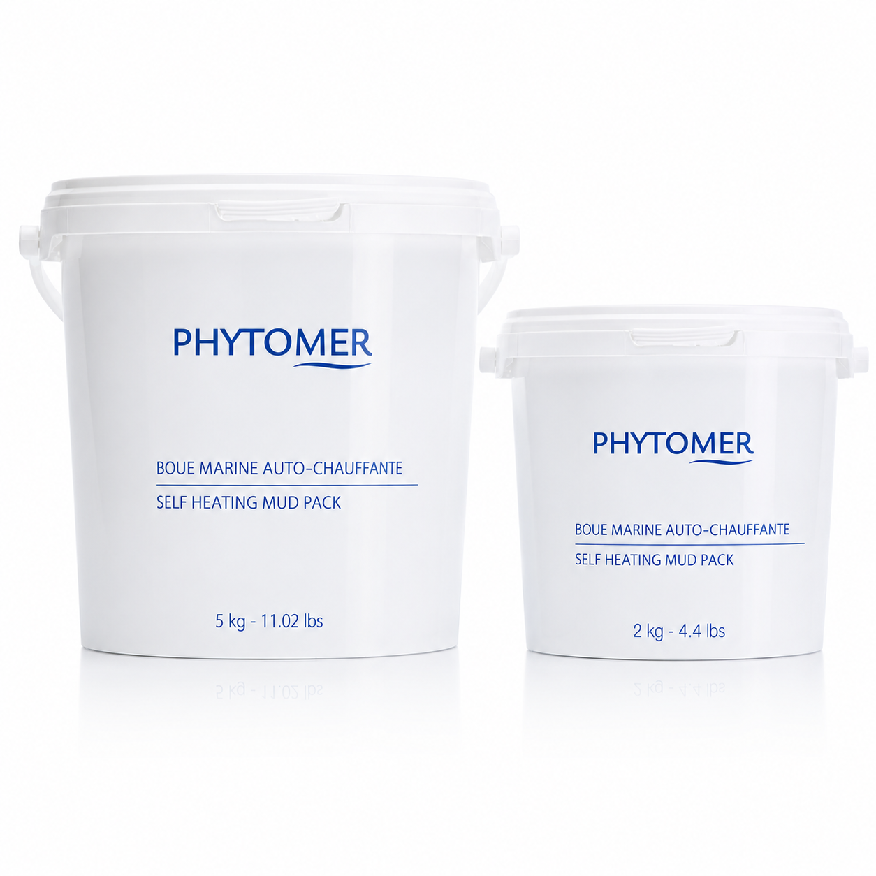 Phytomer Self Heating Mud Pack 2kg and 5kg professional size duo image.