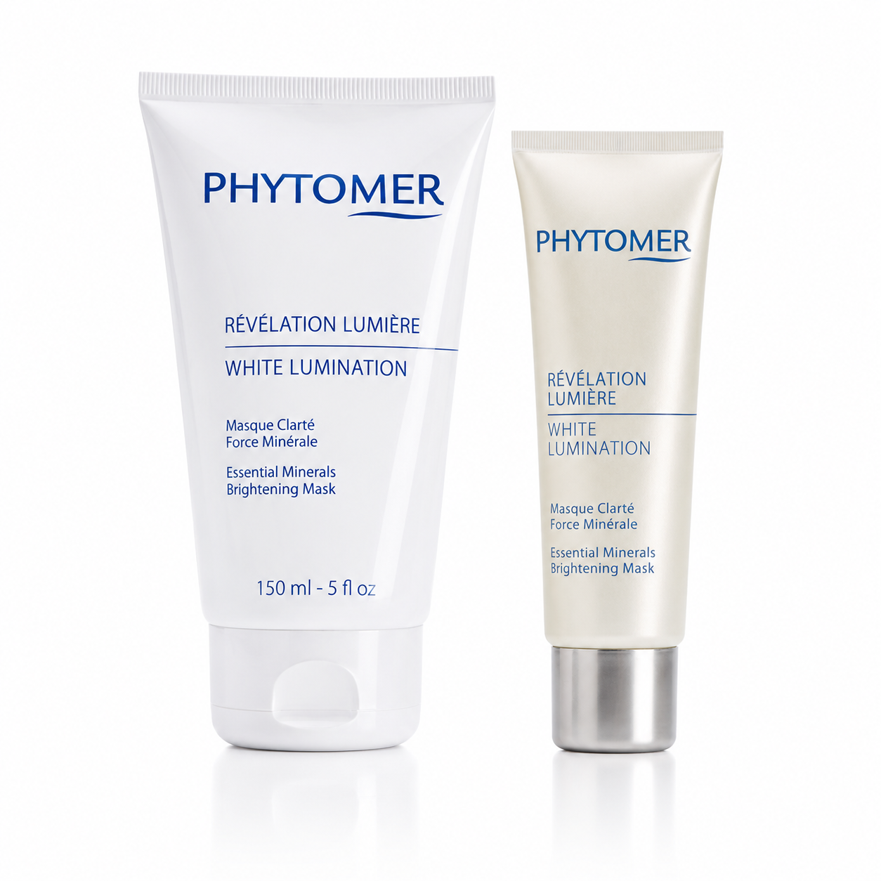 Phytomer Skin Lumination Brightening Mask retail and professional size duo image.