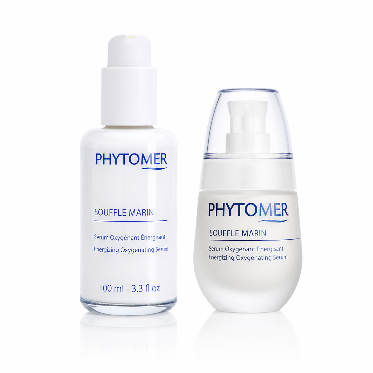 Phytomer Souffle Marin Energizing Oxygenising Serum retail and professional size duo image.