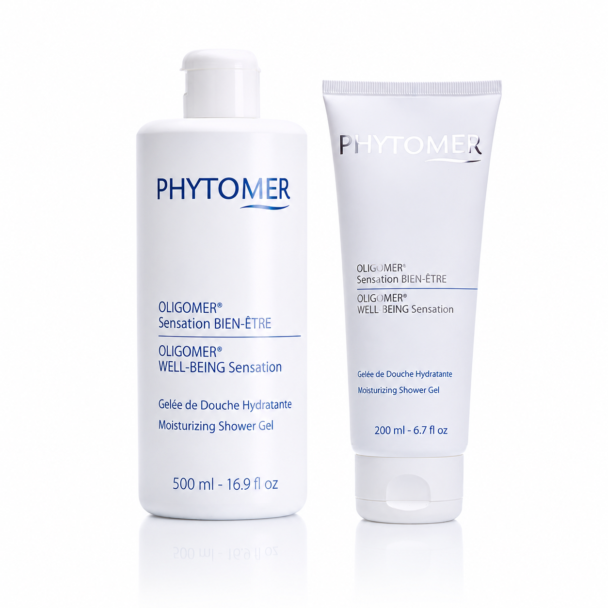 Phytomer Well-Being Sensation Moisturising Shower Gel retail and professional size duo image.