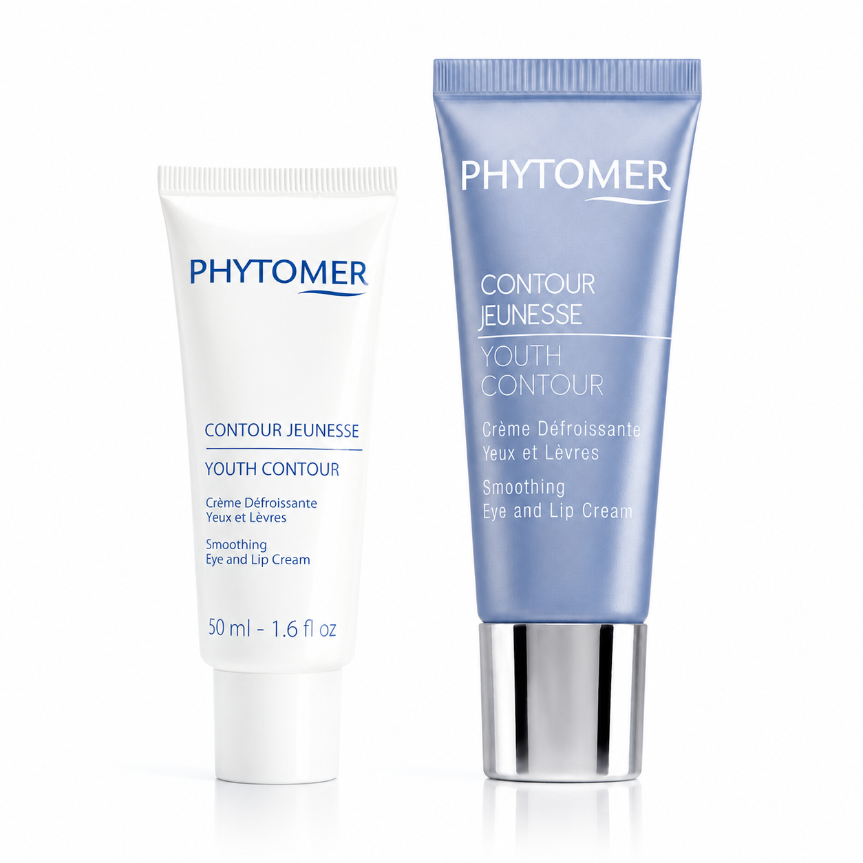 Phytomer Youth Contour Smoothing Eye and Lip Cream retail and professional size duo image.