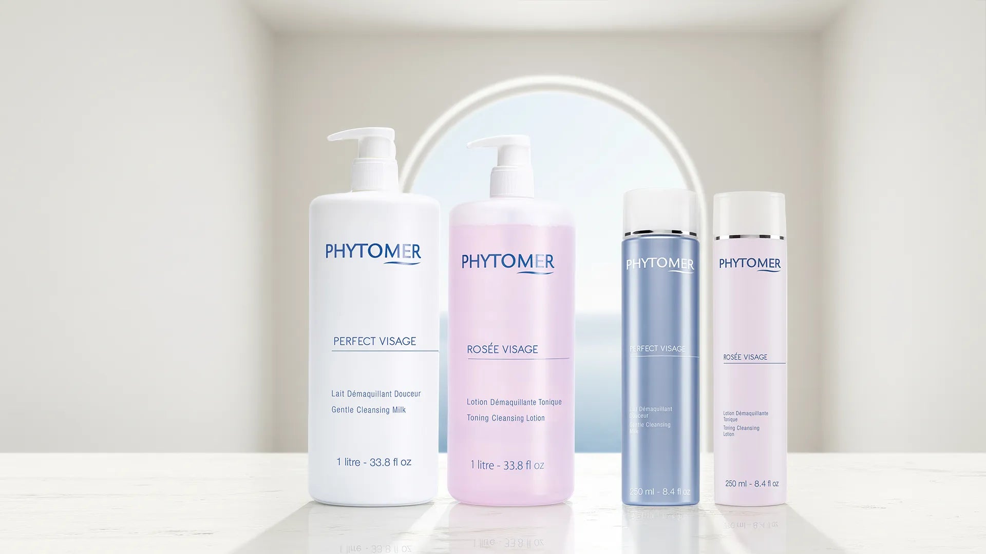 Phytomer skincare products on a white surface with a neutral background