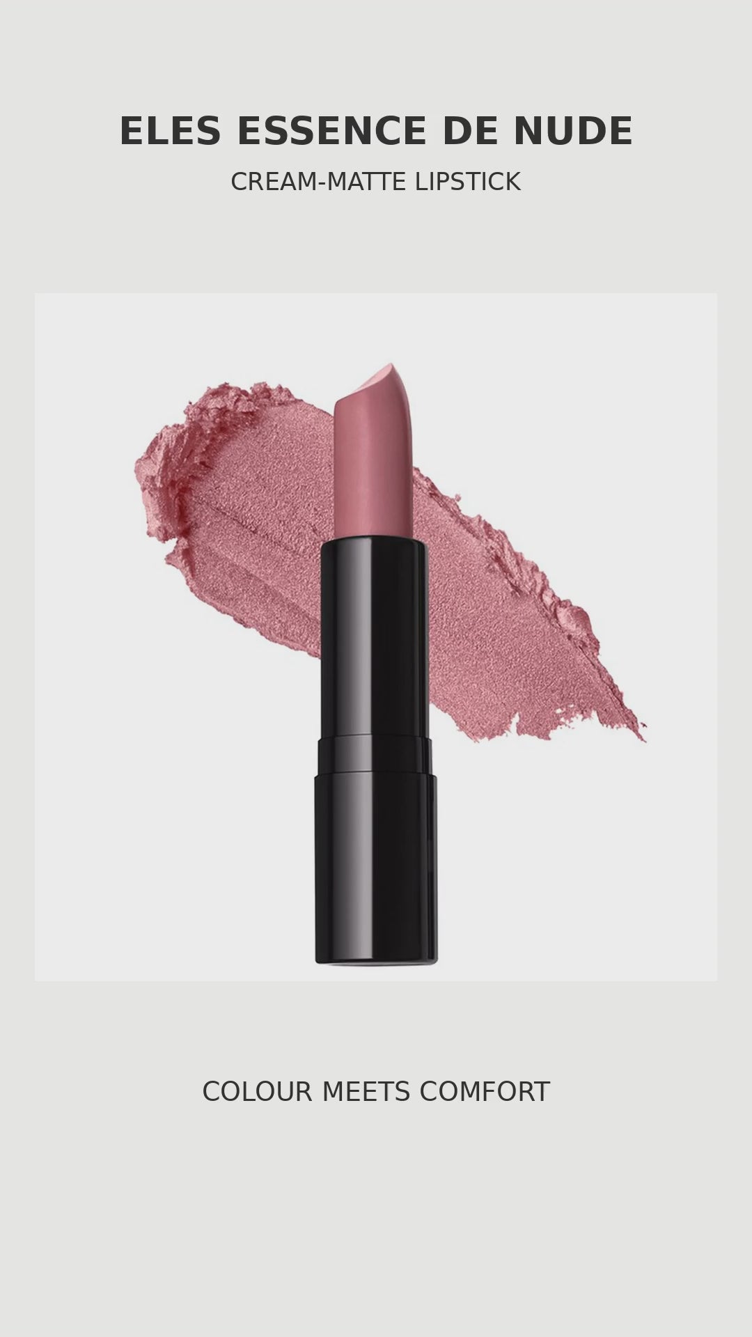 ELES Essence de Nude cream-matte lipstick video showcasing the lipstick texture, nine nude shades, professional lip-brush application and the complete collection for salon and clinic retail.