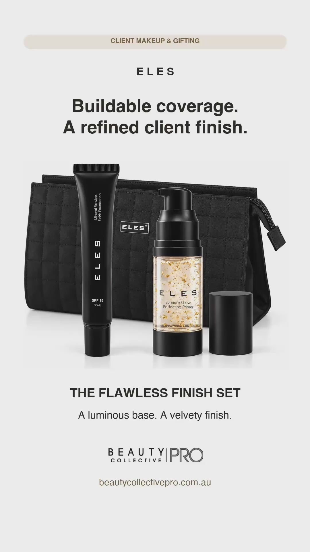 ELES Cosmetics Flawless Finish Set - Lumiere Primer and ELES Mineral Flawless Finish Foundation SPF 15