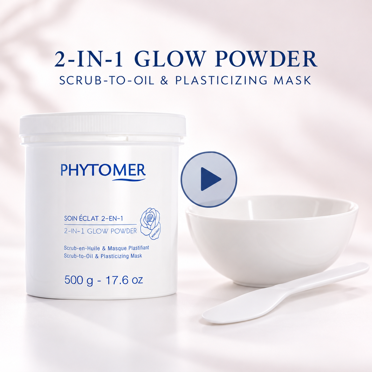 PHYTOMER 2-in-1 Glow Powder professional scrub-to-oil and plasticizing mask video