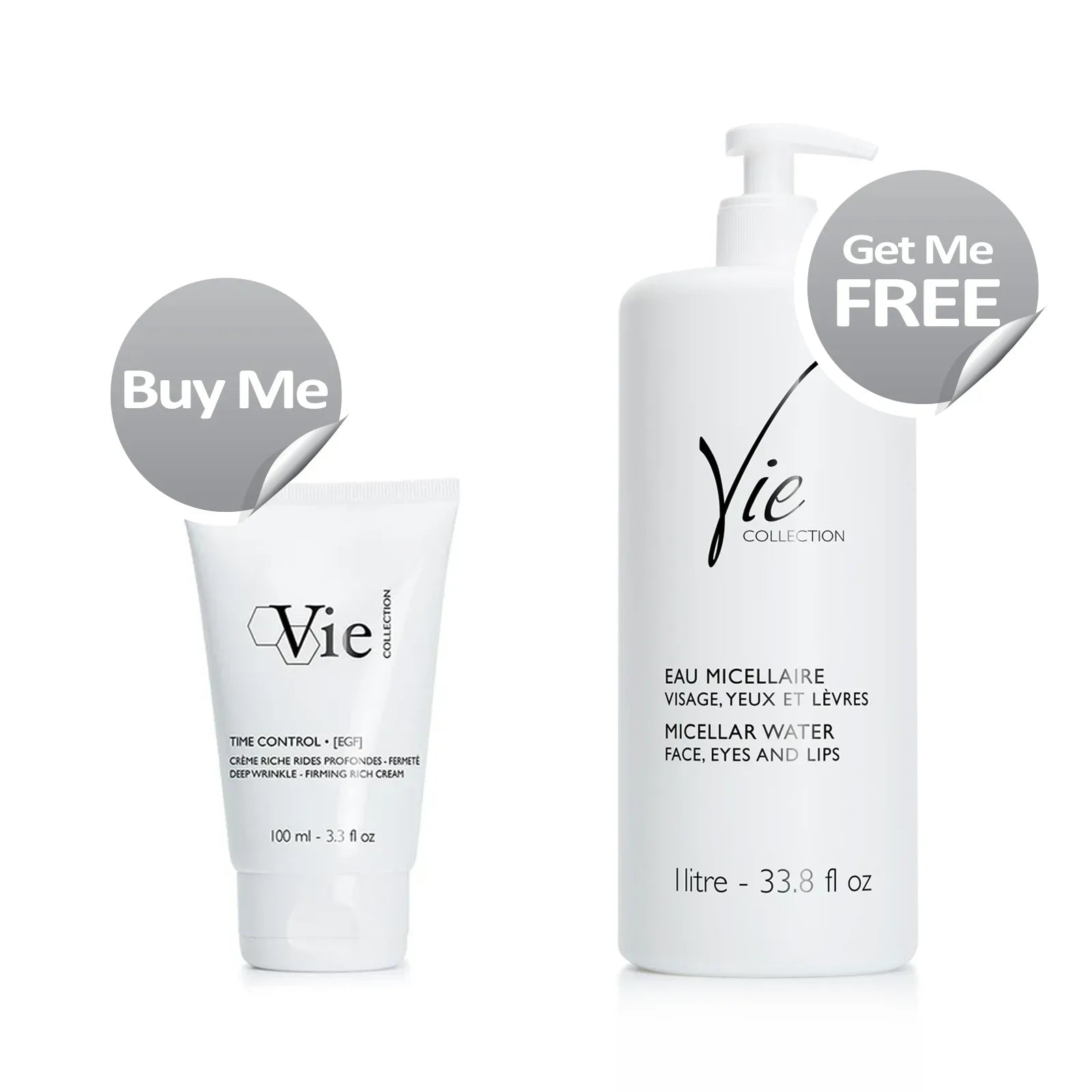 Time Control EGF Deep Wrinkles Firming Rich Cream 100ml + FREE Micellar Water Face Eyes & Lips 1000ml