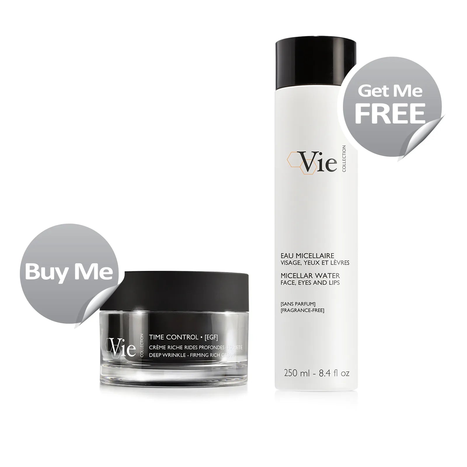Time Control EGF Deep Wrinkles Firming Rich Cream 50ml + FREE Micellar Water Face Eyes & Lips 250ml