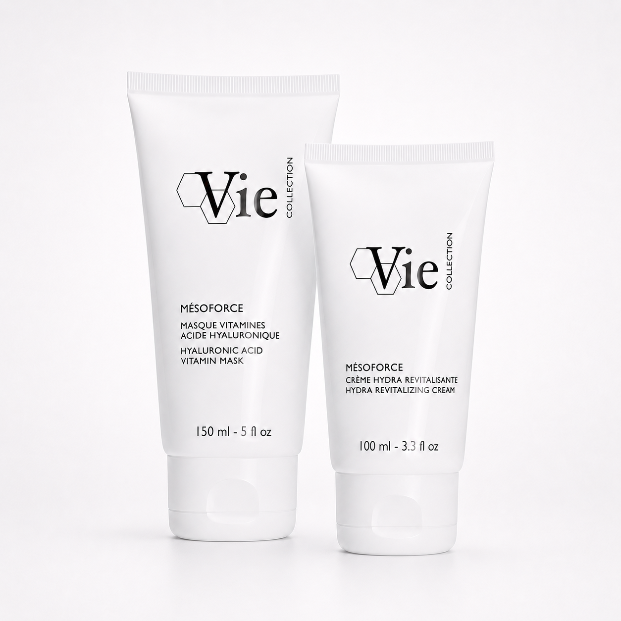 Vie Collection Mésoforce Hydrating Vitamin Mask 150ml and Hydra Revitalizing Cream 100ml duo for hydration and revitalised skin