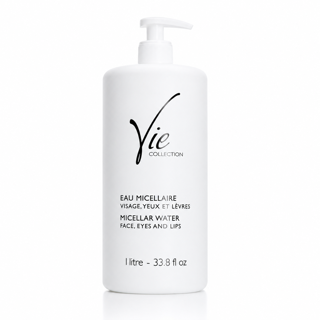Vie Collection Micellar Water 1 Litre gentle micellar cleanser for face, eyes and lips that removes makeup and impurities