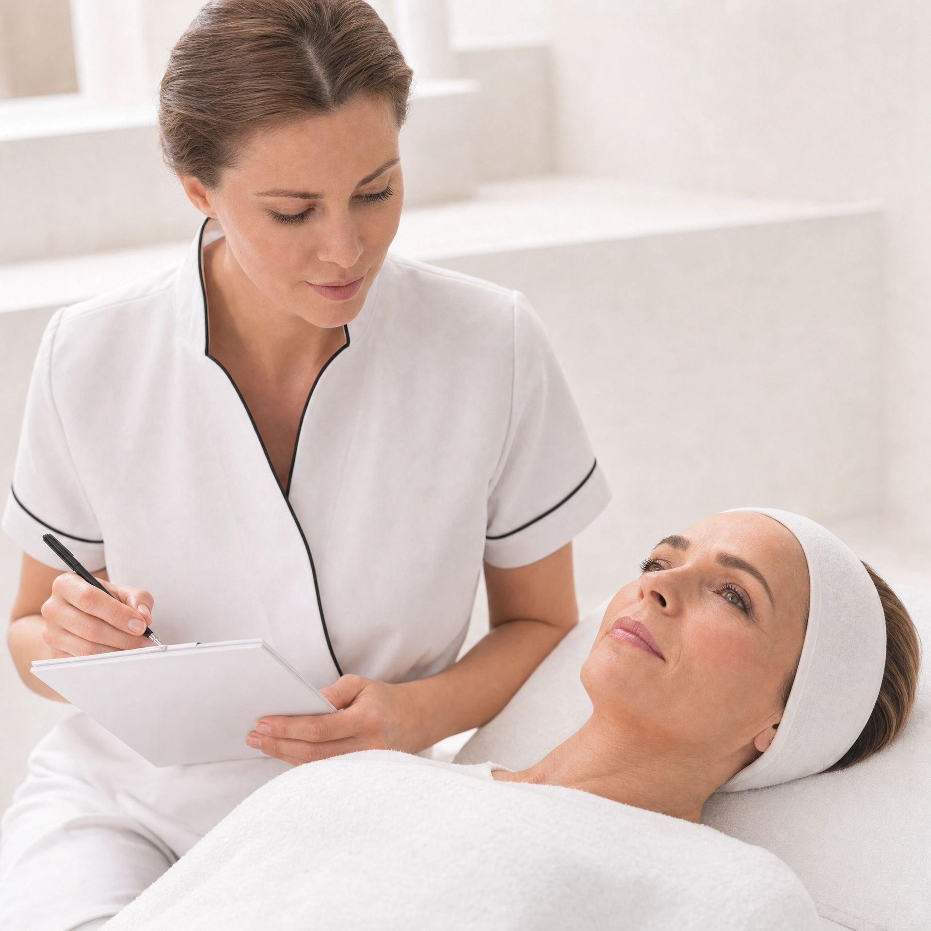 Vie Collection 3D Wrinkle Smoothing Densifying Treatment professional skin assessment